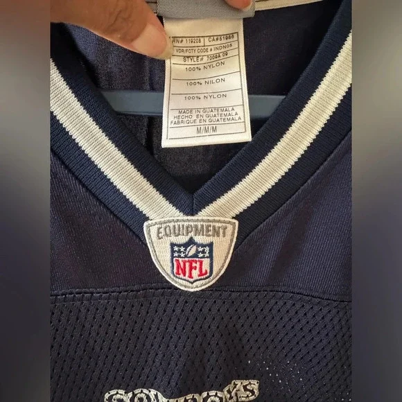 Reebok NFL On Field Jersey Dallas Cowboys Marion Barber #24 Blue Size Medium - Picture 4 of 12